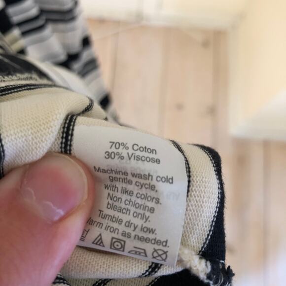 J. Crew NWOT Women's Villla Black Cream Fit & Flare Striped Sleeveless Dress S - Picture 6 of 8